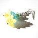 Flower Drop  earrings- Lucite Flowers, Swarovski Crystals, Lemon Zest, grayed Jade, Spring