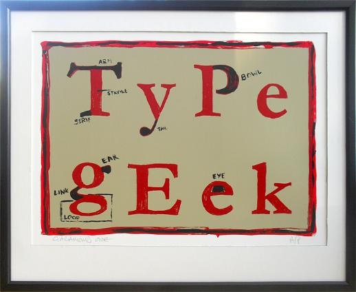 Typography Art Screenprint for Type Geeks - Fonts - Parts of a Letter - Original Art