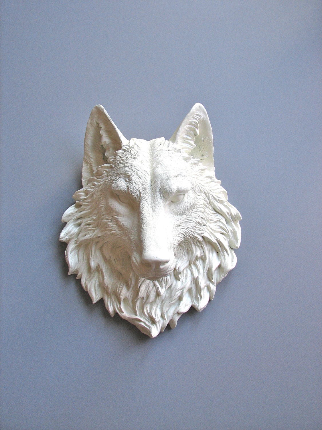 Faux Taxidermy Full Size Wolf Head Wall Decor: Willem the Wolf