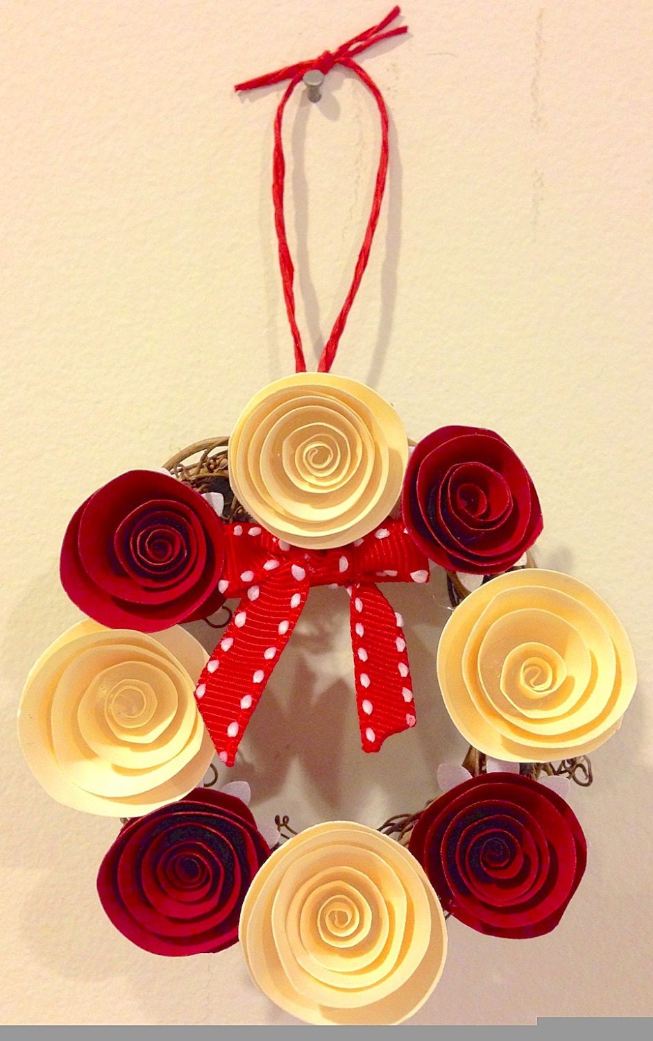 Paper Flower Wreath Christmas tree Ornament