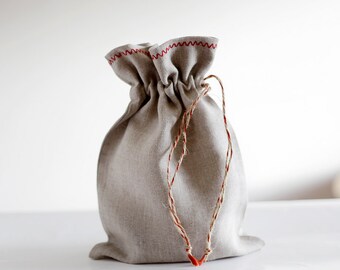Gift bag - linen - 8x12 inch size