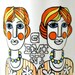 Mid Century Modern Gemini Twins Bone China Mug / Zodiac Horoscope Mug / Royal Windsor England / Pop Art 1960s Swinging London