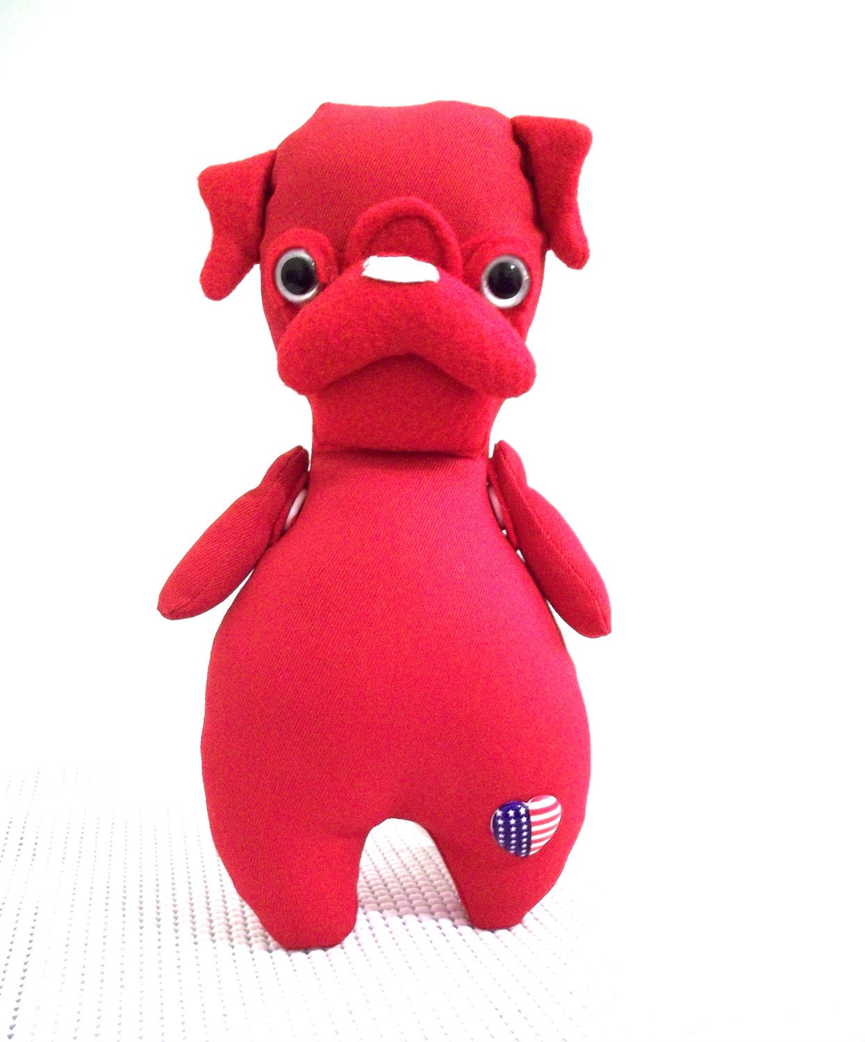 miniature Mon Cher Pug POLITICAL (blue, red, american, politics, democrat, republican, pug, pug doll, miniture) pug doll