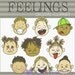 Feelings Digital Clip Art Set -Personal and Commercial Use- Emotions clipart, happy kids, sad kids