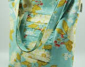 Ruffled Tote- Cyndi Walker Promenade Wild Rose in Blue