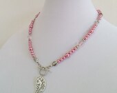 Pink Pearl Wing Necklace  - Inspirational Jewelry