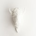White Faux Taxidermy - The Mellby - White Resin Bison Head- Buffalo Resin White Faux Taxidermy- Chic & Trendy