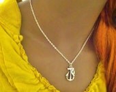 Anchor initial necklace,silver anchor necklace,Charm necklace,personalized necklace,initial necklace