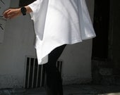 Loose Blouse / White Oversized Top / Cotton Casual