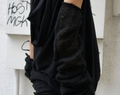 Loose  Long Black Blouse / Knit Ovesized Top /  Extravagant Tunic / Casual Dress