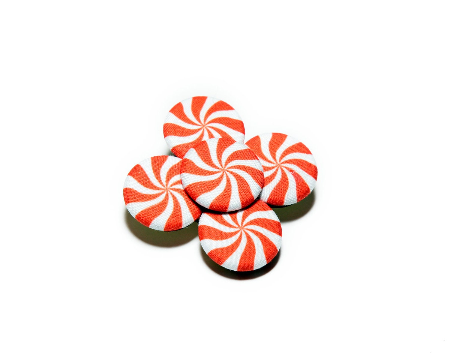 Peppermint Hard Candy Hair Clip - Red & White