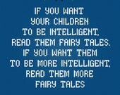 Albert Einstein Quote - Fairy Tales - Cross Stitch PDF Pattern Download
