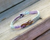 Infinity Hemp Bracelet His Hers Pastel Made to Order