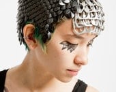 Black Scalemaille/ Chainmaille headpiece