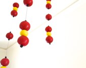 Nursery mobile, crib mobile, baby mobile, baby home decor, baby room decor, abacus, small abacus mobile, red and yellow mobile