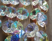 1 Yard Iridescent Rainbow Chandelier Crystal Chains Swags Crystal Prism Yards Shabby Chic Cottage Style Chandelier Ornaments
