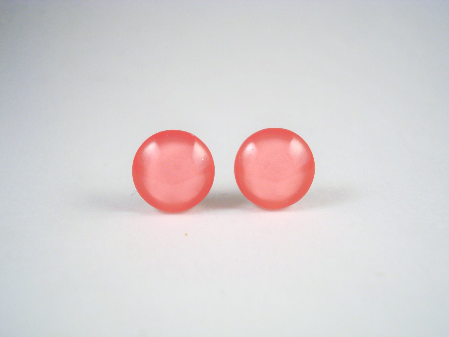 Neon Coral/Pink Nail Polish Earrings
