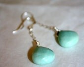 pegasi - mint earrings by lilla stjarna - Silver Green Mint Earrings, Light Green Earrings, Silver Earrings, Wedding Jewelry, Bridal Jewelry