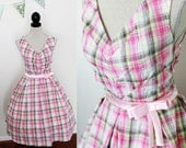 Pink Plaid Tea Dress - Size X-Large