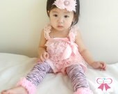 3pcs baby and toddler, Baby Pink Lace Petti Romper set, girls clothing, Birthday outift, Photo props, spring outfit, baby clothing