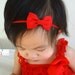 Baby headband, Petite Red Bow Baby Girls Headband/  newborn headbands / Baby headbands / Infant Headbands, red bow headband