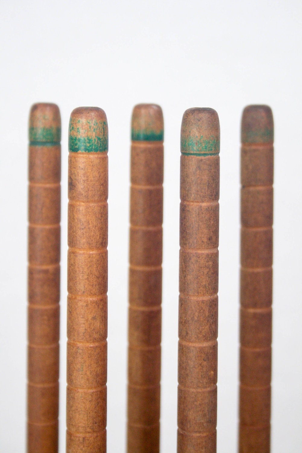 Vintage Wooden Thread Spindles (Set of 5)
