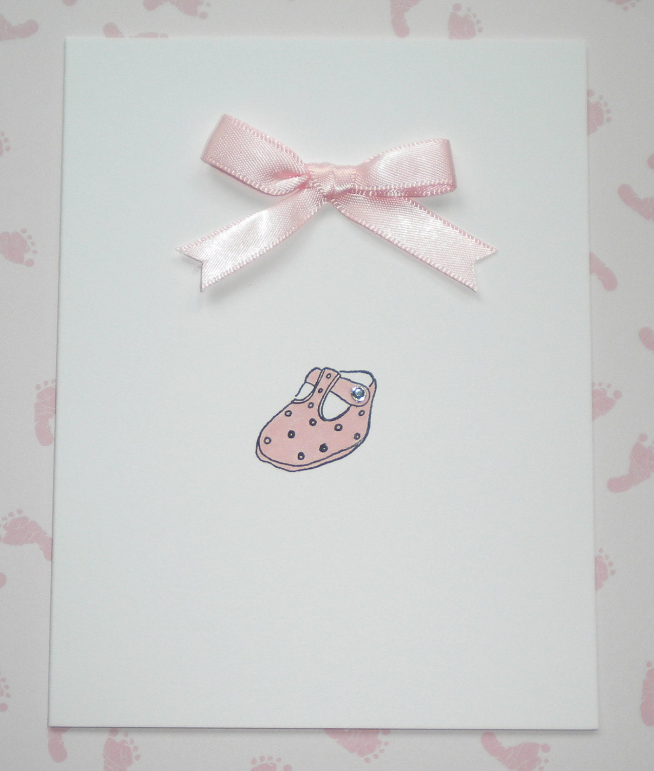 Baby Girl, Infant, Baby Card, Baby Shower Invitation, Baby Birth Announcement, Baby Gift Enclosure Card