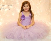 Wisteria Purple Flower Girl Tutu Dress, Girls 5-7, Perfect for Birthday, Wedding, Photo shoots and Formal