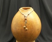 Gourd Vase with Beaded "Necklace" Made of Stones