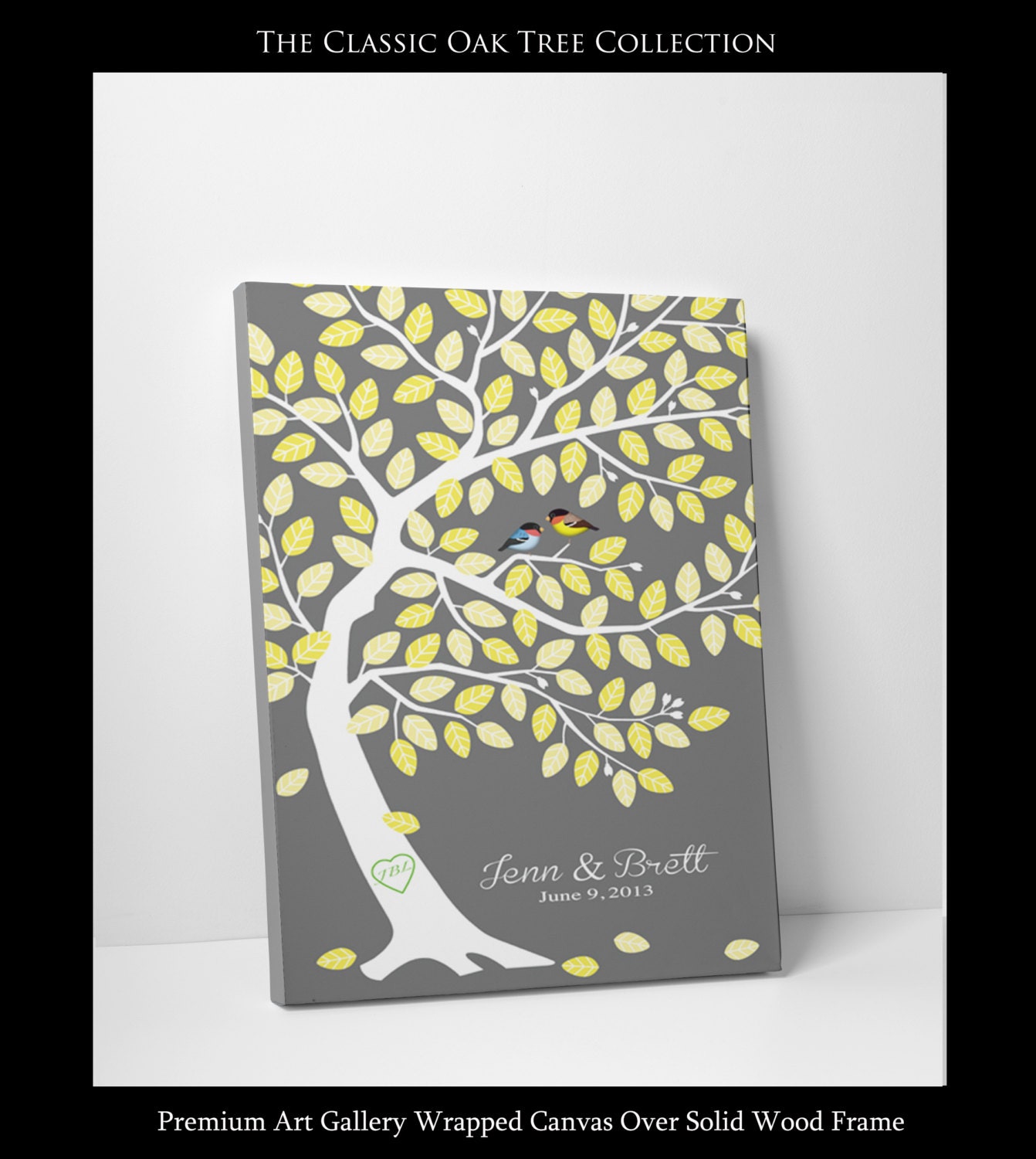 Wedding Guest Book Poster - Guest Book Tree - Wedding Guestbook Tree - 100 Signatures - Art Gallery Wrapped Canvas