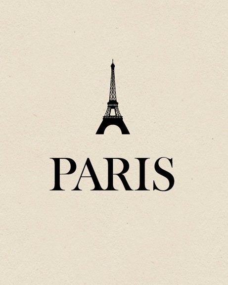 Poster Print - Paris - wall decor - black and tan - eiffel tower - 8x10 print
