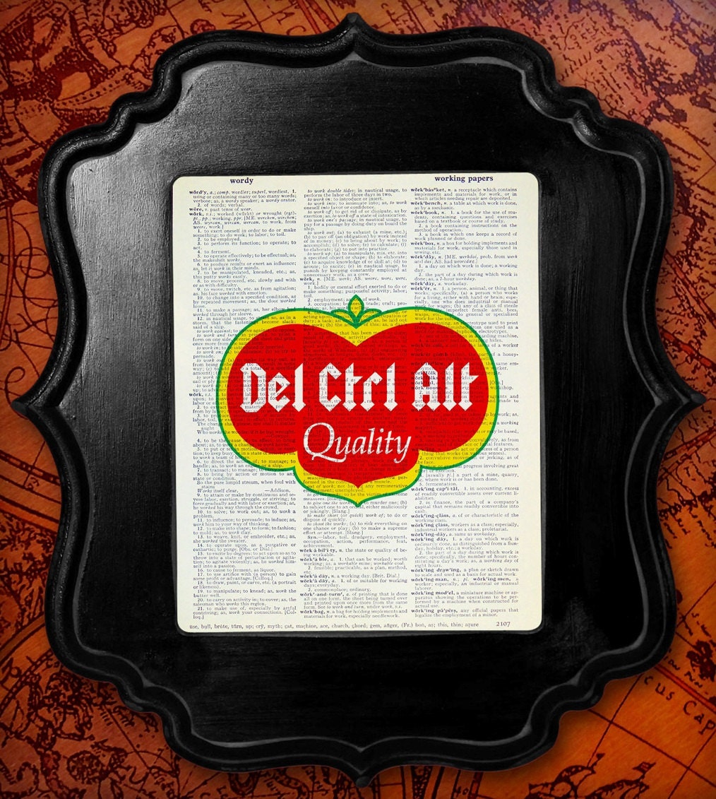 Geekery Man Gift, Geek Gift for him, Office Gift, Humor Art, Humor Gift, Student Cool Gift, Dictionary Art Print - Del Monte - Del Ctrl Alt