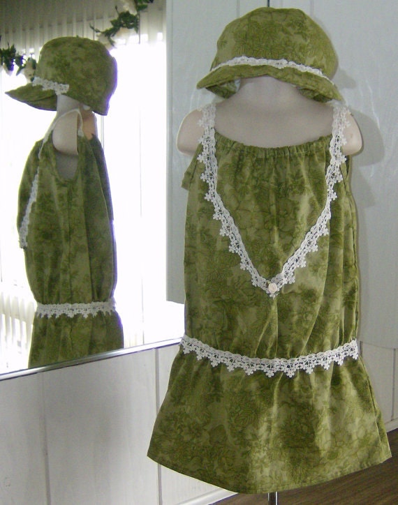 Flapper Dress Dress and Hat Set 1920s Dress Set Custom Made You Choose Colors