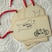 Vintage Wedding Save the Date  Hinged Shipping Tags Tandem Bicycle