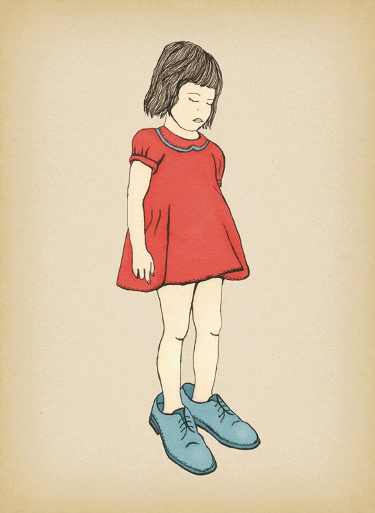 Whimsical nursery children kids wall art decor girl illustration print - LITTLE BIG ME