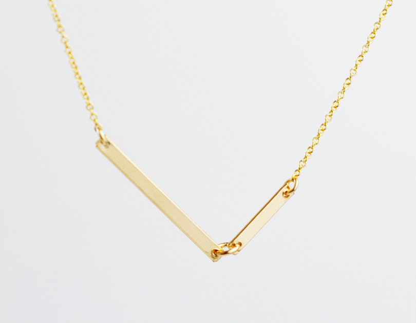 Diagon Gold - asymmetrical line bars necklace - modern sleek jewelry - edor  gift for her