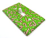 Candy Cane Holiday Decor Christmas Decoration Light Switch Cover Candycane Red and White Stripes