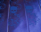 Mens Skull necktie - something blue, royal blue tie royal blue skull print