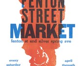 Bicycle Market Letterpress Poster