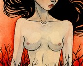 Ariadna - Original ACEO - 2.5 x 3.5 miniature artwork - one of a kind