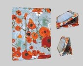 SALE iPad Cover Hardcover iPad Case iPad Mini Cover iPad MIni Case Custom iPad iPad 2 iPad 3 iPad 4 Cover Large Poppies in Teal