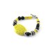 Yellow Black Bracelet Ceramic Bead Silver Beaded
