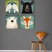 4 Native Vermont  12x12x1.5 Graphic Art Gallery Wrapped CANVAS wall art signed Fox, Polar Bear, Black Bear, Walrus by Ryan Fowler