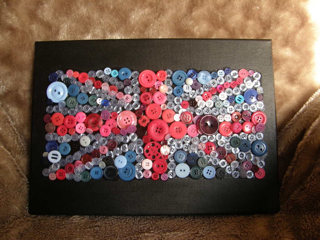 Union Jack Button art Button canvas Button art canvas button artwork - Union Jack art Union Jack artwork mixed buttons red white and blue