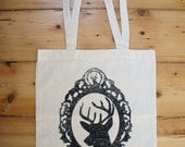 Stag in the Woodland Screen Printed Cotton Tote Bag