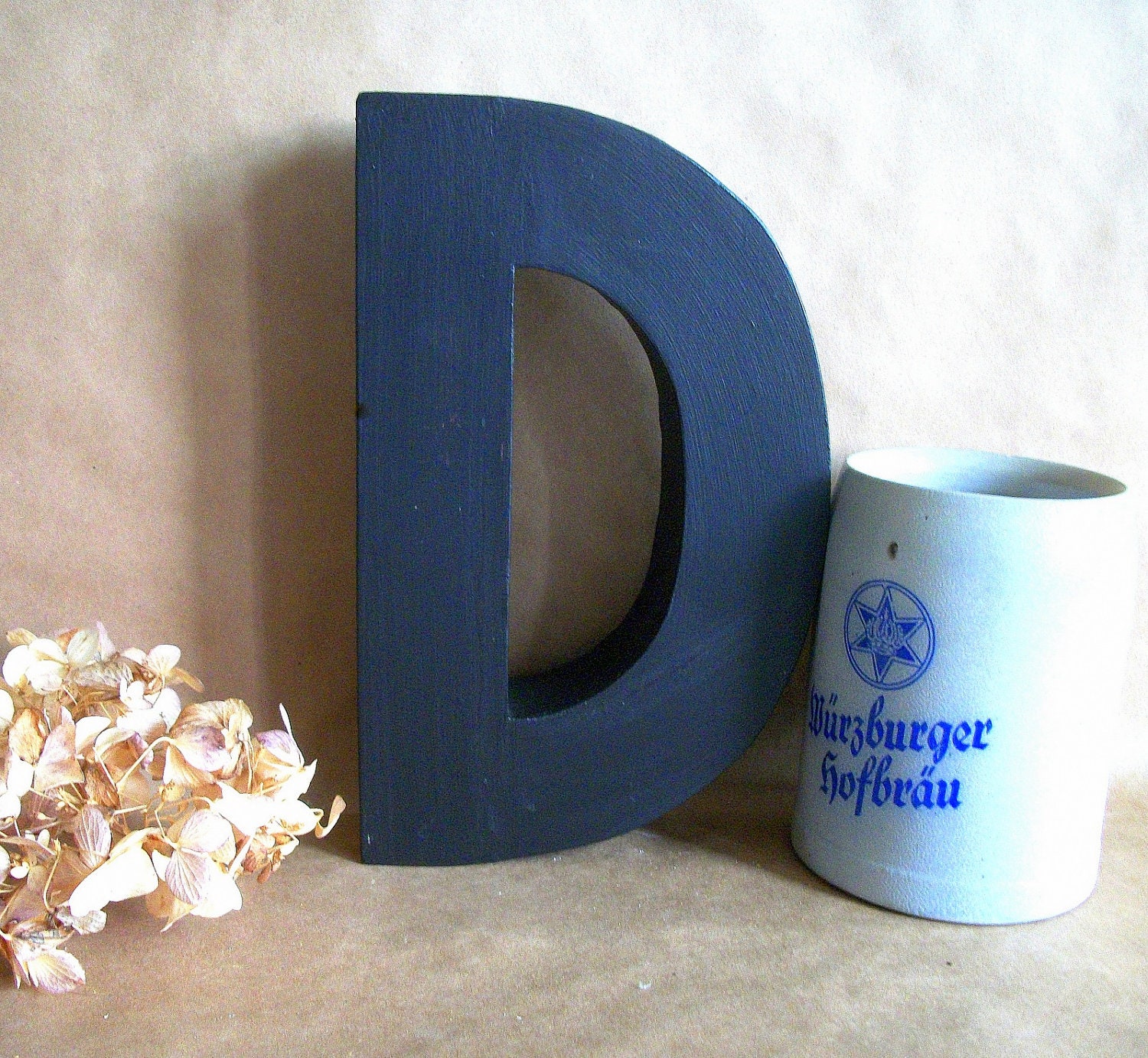 Vintage Marquee Letter "D" with Chalkboard Paint