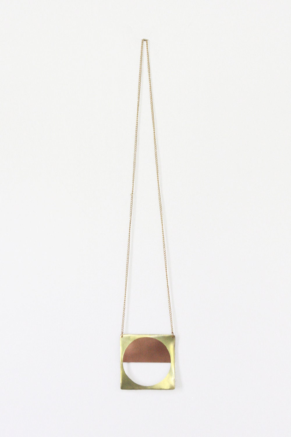 Porthole Layered Copper and Brass Necklace