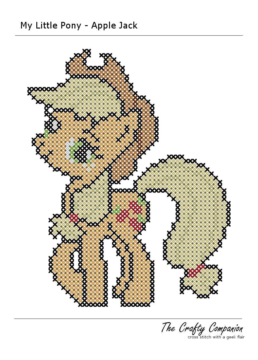 My Little Pony - Applejack Inspired PDF Cross Stitch Pattern - INSTANT DOWNLOAD