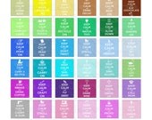 Keep Calm 1x1 Inch Squares / Rainbow Colors, Various Sayings / 1-Inch Squares