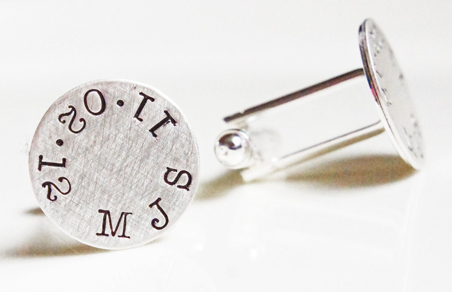 Personalized Cufflinks Monogram Custom Cuff Links Initials Special Date Wedding Gift for Him Groomsmen Groom Father of Bride Dad Gift